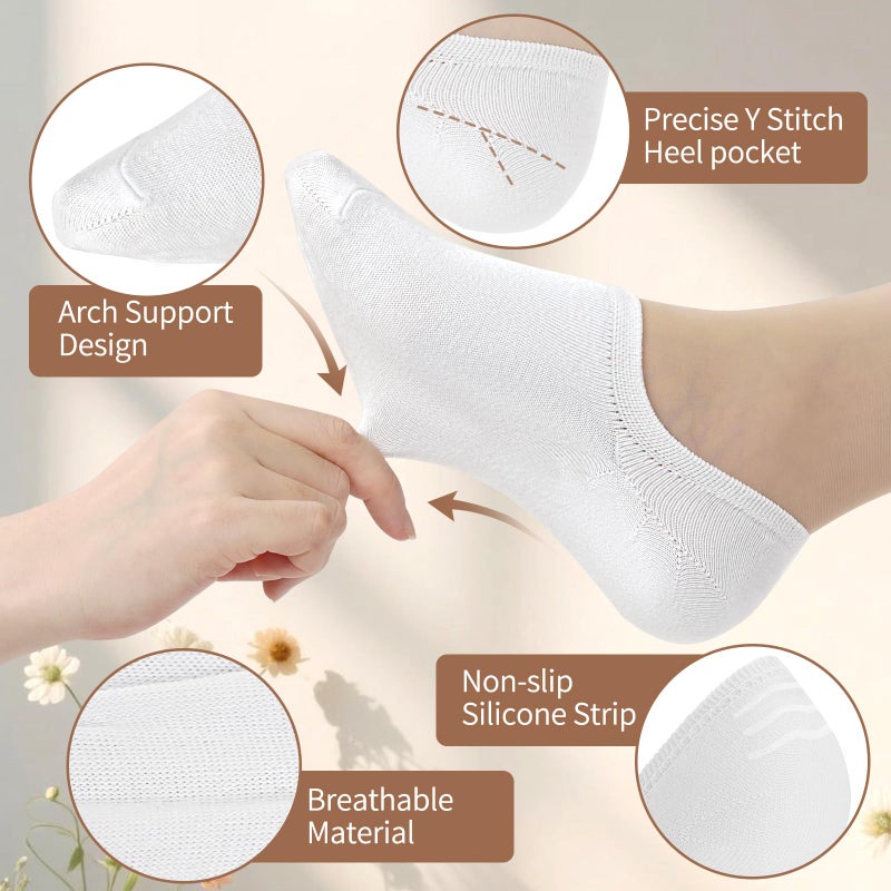 Ordenado Women's 6 Pairs Casual Thin No Show Socks Non Slip Flat Boat Line Multicolor - Image 4